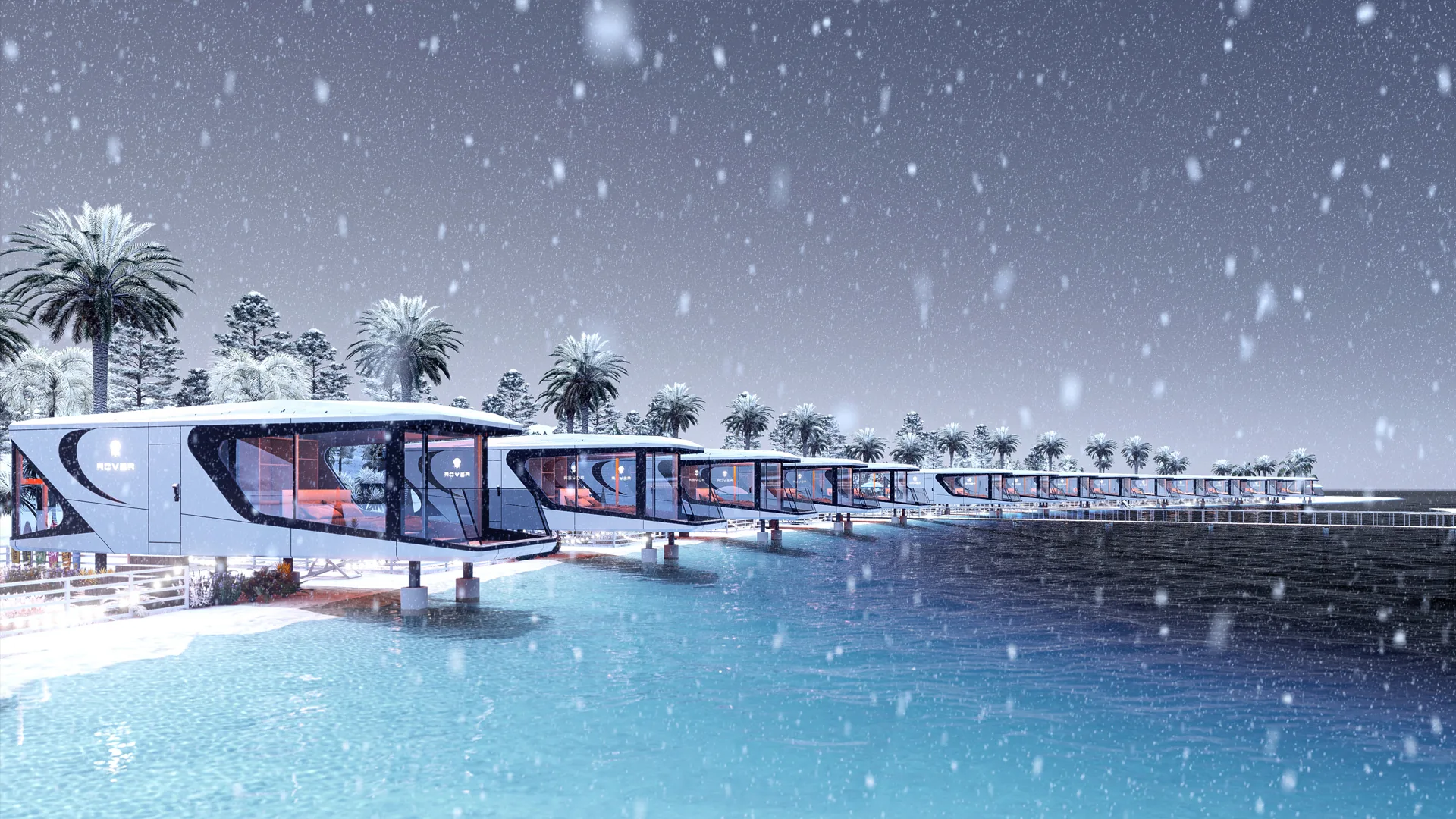 SPACEHOME Modulhäuser am Wasser im Schnee — Ingenieurskunst für jedes Klima